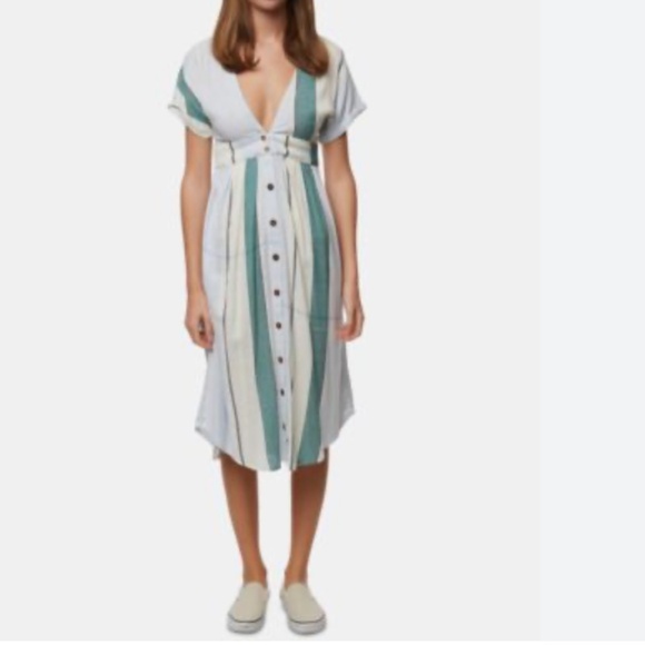 O’Neill Reid Striped Midi Dress 🌈 Size S - Picture 2 of 8